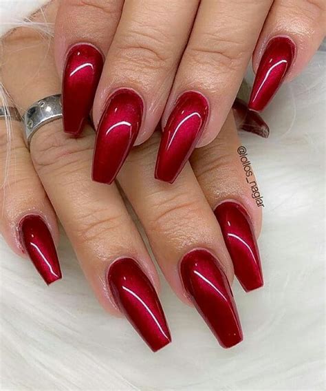 red chrome coffin nails|coffin shape nails images.